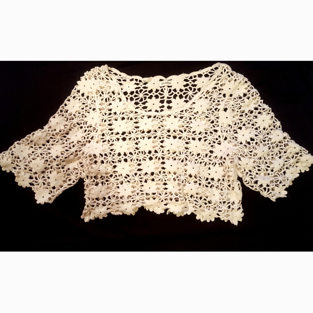 Crochet crop box top Valentine